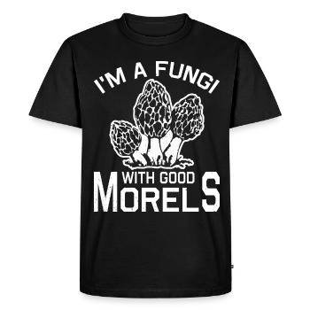 I am mushroom with good morels funny mushrooms - Men's Premium Organic T-Shirt - black - Front - Nico (187cm)