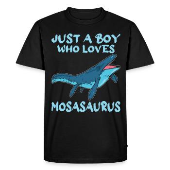 Marine biologist Mosasaurus Time Dinosaur - Men's Premium Organic T-Shirt - black - Front - Nico (187cm)