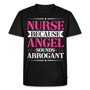 Infirmière Outfit Infirmière - T-shirt Premium bio Homme - noir - Devant - Nico (187cm)