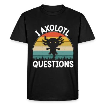 Salamandre amphibienne amphibie d’Axolotl - T-shirt Premium bio Homme - noir - Devant - Nico (187cm)