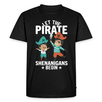 The Pirates -Shenanigans Crossbones Freeboter - Men's Premium Organic T-Shirt - black - Front - Nico (187cm)