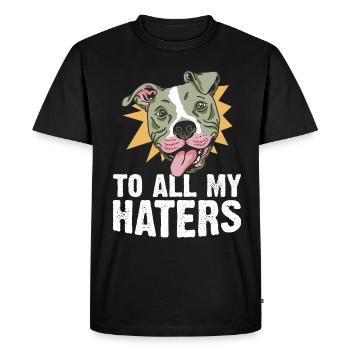 Pit Bull Bulldog Terrier Chien Amoureux des Chiens - T-shirt Premium bio Homme - noir - Devant - Nico (187cm)