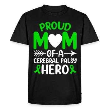 Fière maman de paralysie cérébrale Hero CP - T-shirt Premium bio Homme - noir - Devant - Nico (187cm)