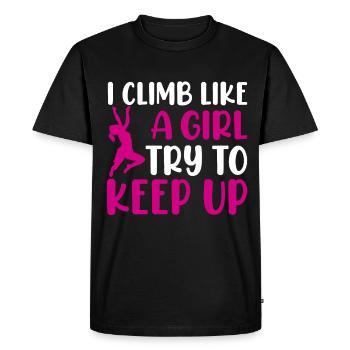 Je grimpe comme une fille Escalade de bloc - T-shirt Premium bio Homme - noir - Devant - Nico (187cm)