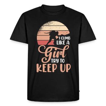 Je grimpe comme une fille Escalade de bloc - T-shirt Premium bio Homme - noir - Devant - Nico (187cm)