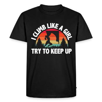Je grimpe comme une fille Escalade de bloc - T-shirt Premium bio Homme - noir - Devant - Nico (187cm)