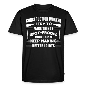 Construction Design For Men Daddy Construction Worker - Men's Premium Organic T-Shirt - black - Front - Nico (187cm)