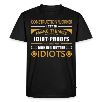 Construction Design For Men Daddy Construction Worker - Men's Premium Organic T-Shirt - black - Front - Nico (187cm)