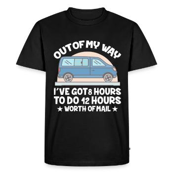 Livreur Tenue Joke Van Design - T-shirt Premium bio Homme - noir - Devant - Nico (187cm)