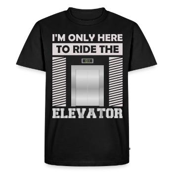 Elevator f I'm just here to ride the elevator - Men's Premium Organic T-Shirt - black - Front - Nico (187cm)
