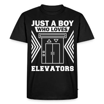 Elevator f I'm just here to ride the elevator - Men's Premium Organic T-Shirt - black - Front - Nico (187cm)