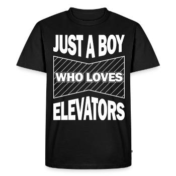 Elevator f I'm just here to ride the elevator - Men's Premium Organic T-Shirt - black - Front - Nico (187cm)