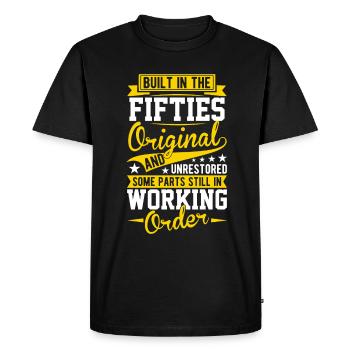 Built In Fifties 50's Birthday - Men's Premium Organic T-Shirt - black - Front - Nico (187cm)