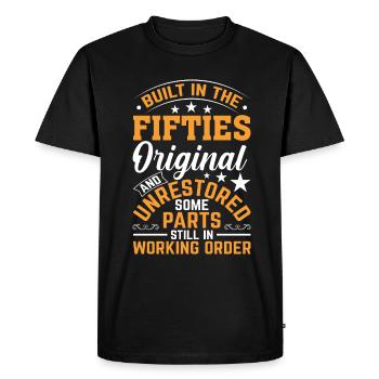 Built In Fifties 50's Birthday - Men's Premium Organic T-Shirt - black - Front - Nico (187cm)