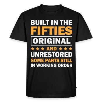 Built In Fifties 50's Birthday - Men's Premium Organic T-Shirt - black - Front - Nico (187cm)