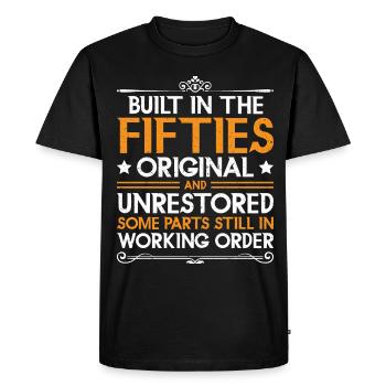 Built In Fifties 50's Birthday - Men's Premium Organic T-Shirt - black - Front - Nico (187cm)