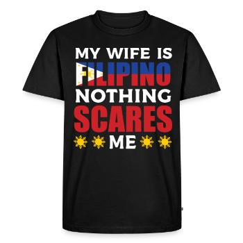 Ma femme est originaire des Philippines - T-shirt Premium bio Homme - noir - Devant - Nico (187cm)