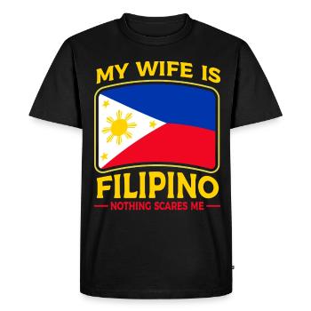 Ma femme est originaire des Philippines - T-shirt Premium bio Homme - noir - Devant - Nico (187cm)
