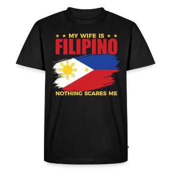 Ma femme est originaire des Philippines - T-shirt Premium bio Homme - noir - Devant - Nico (187cm)
