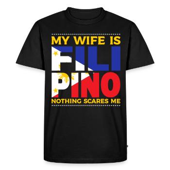 Ma femme est originaire des Philippines - T-shirt Premium bio Homme - noir - Devant - Nico (187cm)