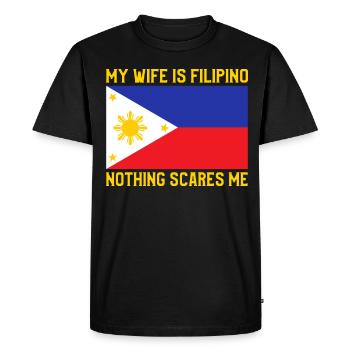 Ma femme est originaire des Philippines - T-shirt Premium bio Homme - noir - Devant - Nico (187cm)