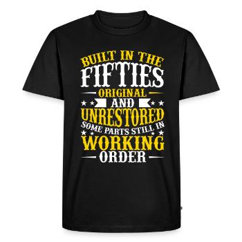 Built In Fifties 50's Birthday - Men's Premium Organic T-Shirt - black - Front - Nico (187cm)