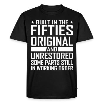 Built In Fifties 50's Birthday - Men's Premium Organic T-Shirt - black - Front - Nico (187cm)