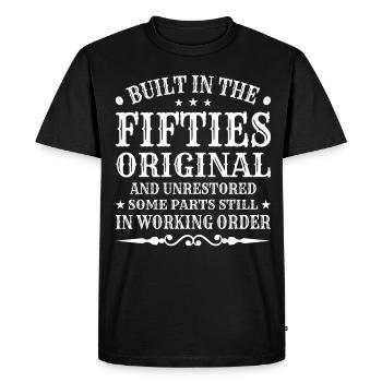 Built In Fifties 50's Birthday - Men's Premium Organic T-Shirt - black - Front - Nico (187cm)