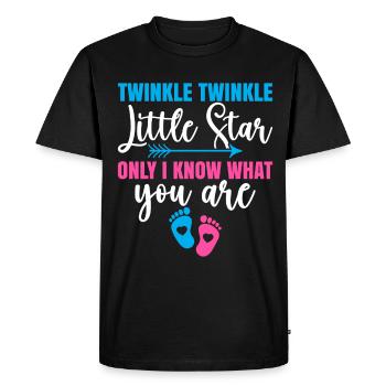 Fête de révélation de genre Baby Shower Little Star - T-shirt Premium bio Homme - noir - Devant - Nico (187cm)