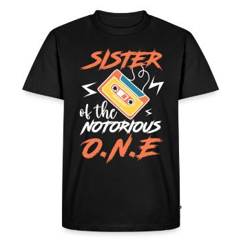 Drôle de sœur hip-hop old-school - T-shirt Premium bio Homme - noir - Devant - Nico (187cm)