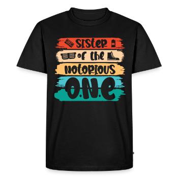 Drôle de sœur hip-hop old-school - T-shirt Premium bio Homme - noir - Devant - Nico (187cm)