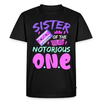Drôle de sœur hip-hop old-school - T-shirt Premium bio Homme - noir - Devant - Nico (187cm)