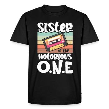 Drôle de sœur hip-hop old-school - T-shirt Premium bio Homme - noir - Devant - Nico (187cm)