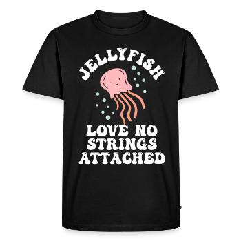 Méduse Méduse Océan Créatures Marines Motif - T-shirt Premium bio Homme - noir - Devant - Nico (187cm)