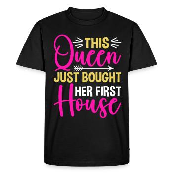 La reine achète un propriétaire de maison - T-shirt Premium bio Homme - noir - Devant - Nico (187cm)