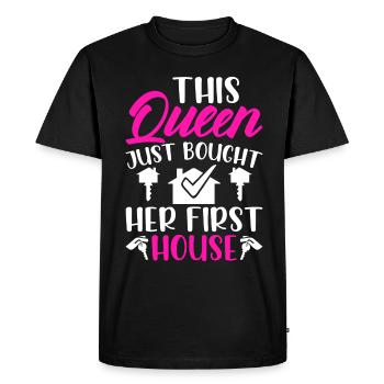 La reine achète un propriétaire de maison - T-shirt Premium bio Homme - noir - Devant - Nico (187cm)