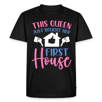 La reine achète un propriétaire de maison - T-shirt Premium bio Homme - noir - Devant - Nico (187cm)