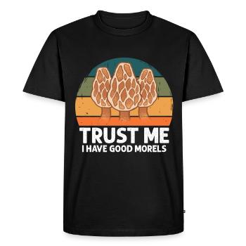Chasse aux morilles Mushroom Pas tous les randonneurs - T-shirt Premium bio Homme - noir - Devant - Nico (187cm)