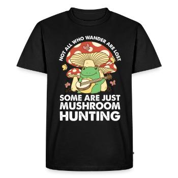 Chasse aux morilles Mushroom Pas tous les randonneurs - T-shirt Premium bio Homme - noir - Devant - Nico (187cm)