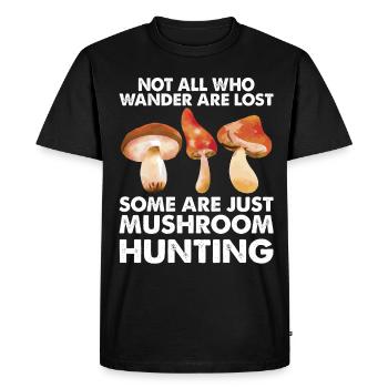 Chasse aux morilles Mushroom Pas tous les randonneurs - T-shirt Premium bio Homme - noir - Devant - Nico (187cm)