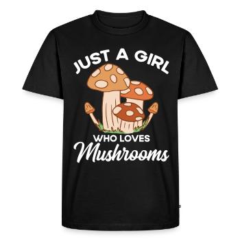 Juste une fille qui aime les champignons vêtements champignons - T-shirt Premium bio Homme - noir - Devant - Nico (187cm)