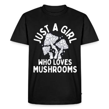 Juste une fille qui aime les champignons vêtements champignons - T-shirt Premium bio Homme - noir - Devant - Nico (187cm)