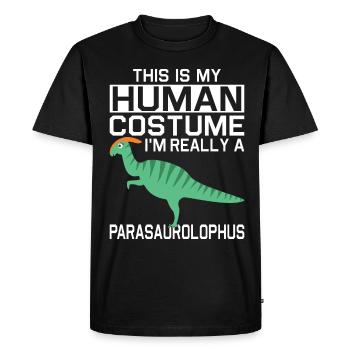 Dino Parasauolophus Dinosaure - T-shirt Premium bio Homme - noir - Devant - Nico (187cm)