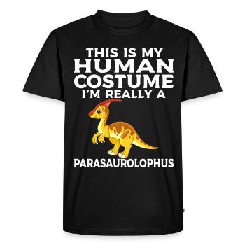 Dino Parasauolophus Dinosaure - T-shirt Premium bio Homme - noir - Devant - Nico (187cm)