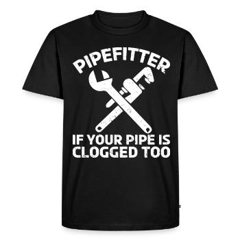 Pipe fitters, plumbers, shell layers, construction workers - Men's Premium Organic T-Shirt - black - Front - Nico (187cm)