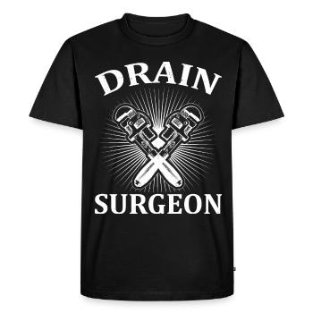 Tuyauteurs, plombiers, poseurs de coques, ouvriers de la construction - T-shirt Premium bio Homme - noir - Devant - Nico (187cm)