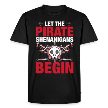 Piraten - Spielereien Crossbones Freebooter - Men's Premium Organic T-Shirt - black - Front - Nico (187cm)