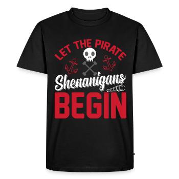 Piraten - Spielereien Crossbones Freebooter - Men's Premium Organic T-Shirt - black - Front - Nico (187cm)