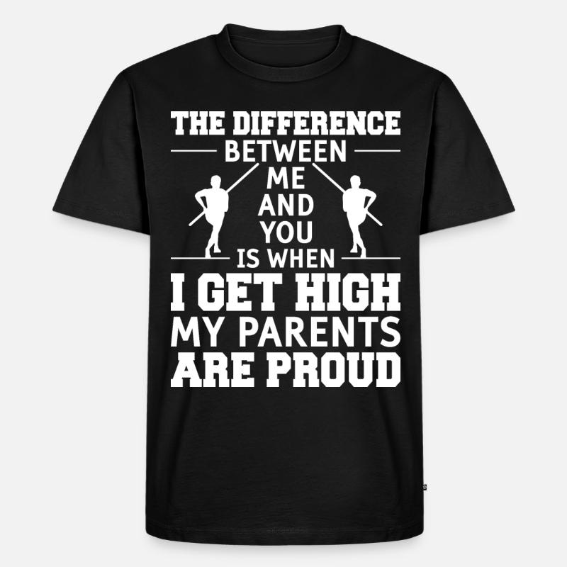 Stabhochsprung Stabspringer Leichtathletik - Männer Premium Bio T-Shirt - Schwarz