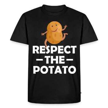Drôle de jeu de mots de pomme de terre de légumes-racines - T-shirt Premium bio Homme - noir - Devant - Nico (187cm)